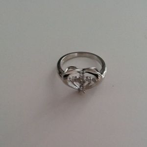 925 Sterling Silver Ring with Genuine  White Topaz